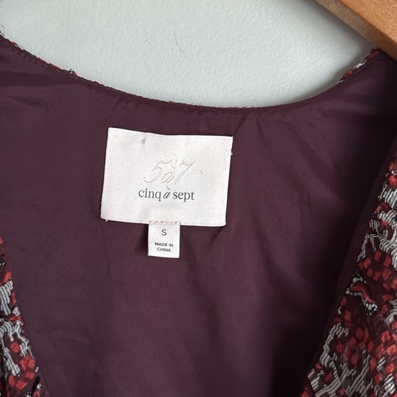 cinq a sept Jasmine Silk Floral-Print Mini Dress Red/ Multi Size - Picture 8 of 14